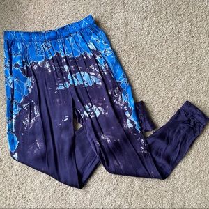 Revolve Gypsy 05 Global Village Tie Dye Silky Joggers NWOT